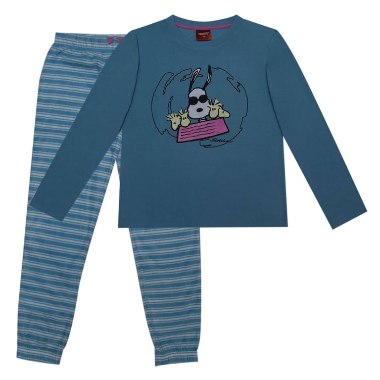 SNOOPY Pijama Niña Volando Azul Snoopy | falabella.com