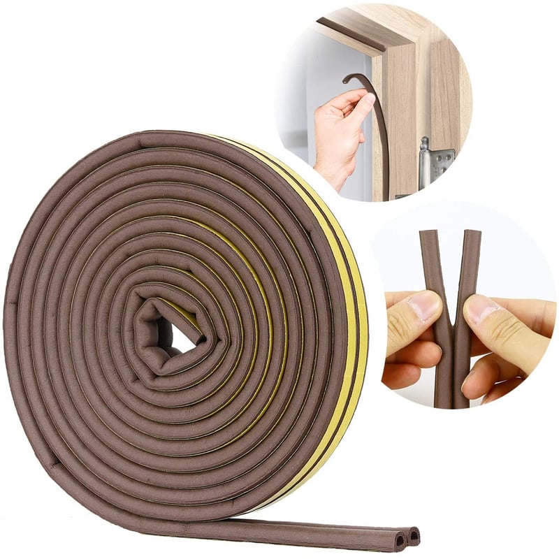 Pack De Burlete Bajo Puerta Doble Zócalo Aislante Frío/ruido Negro