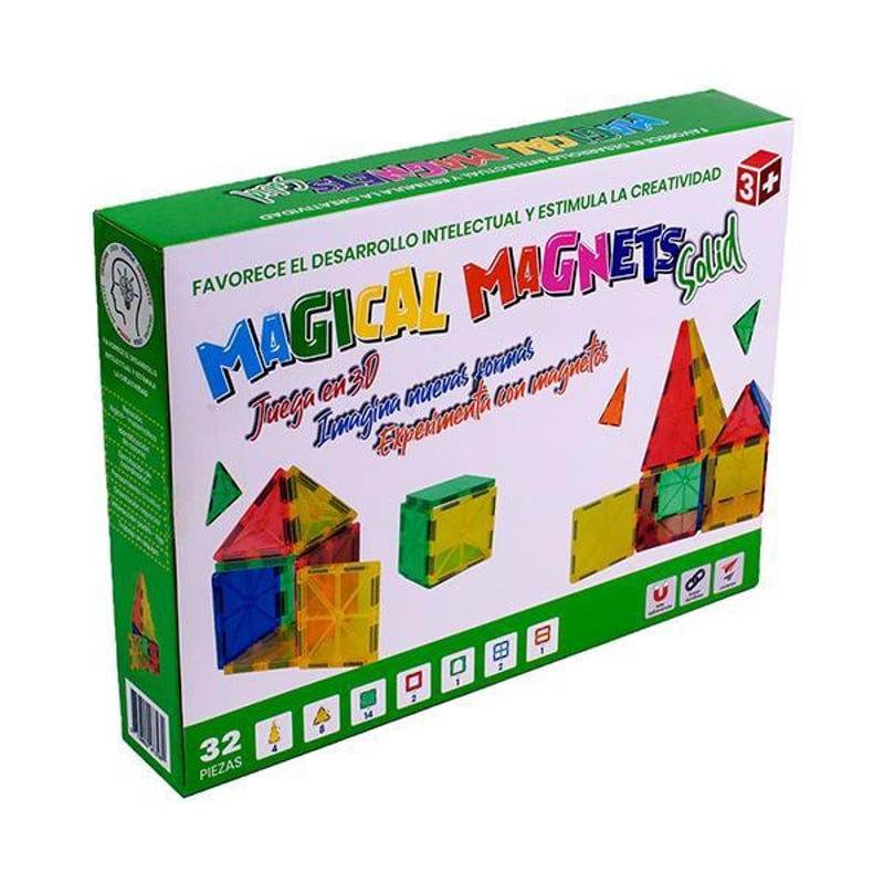 MAGICAL MAGNETS Juego Magnético Solid 32 piezas Magical Magnets ...