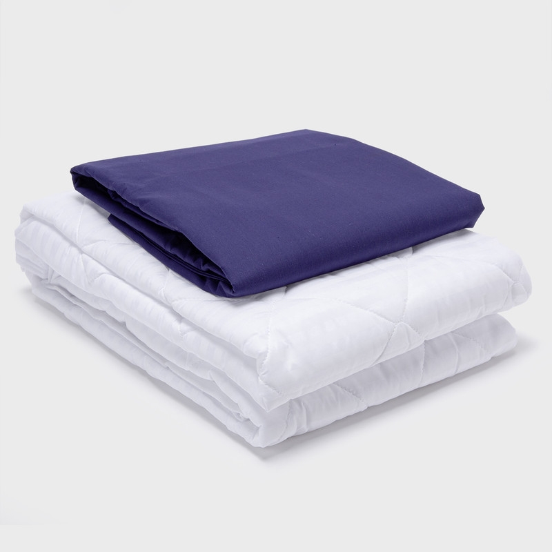 ARTHOME - COMBO SABANA AZUL + CUBRECOLCHON 2 PLAZAS