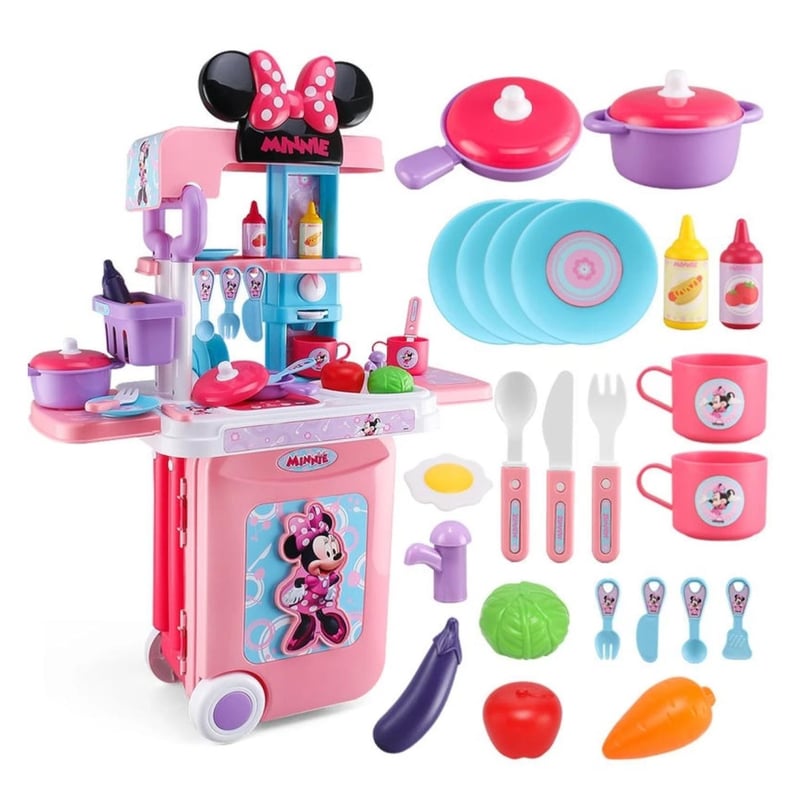 DISNEY Juguete Set Maleta Cocina 23 Piezas 3 En 1 Minnie Mouse falabella
