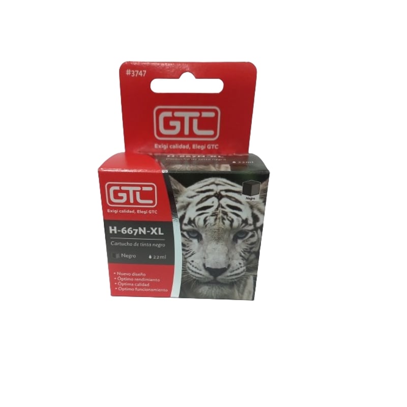 Tinta compatible con HP 667 XL Negro 22ml para 700 Copias HP667 ...