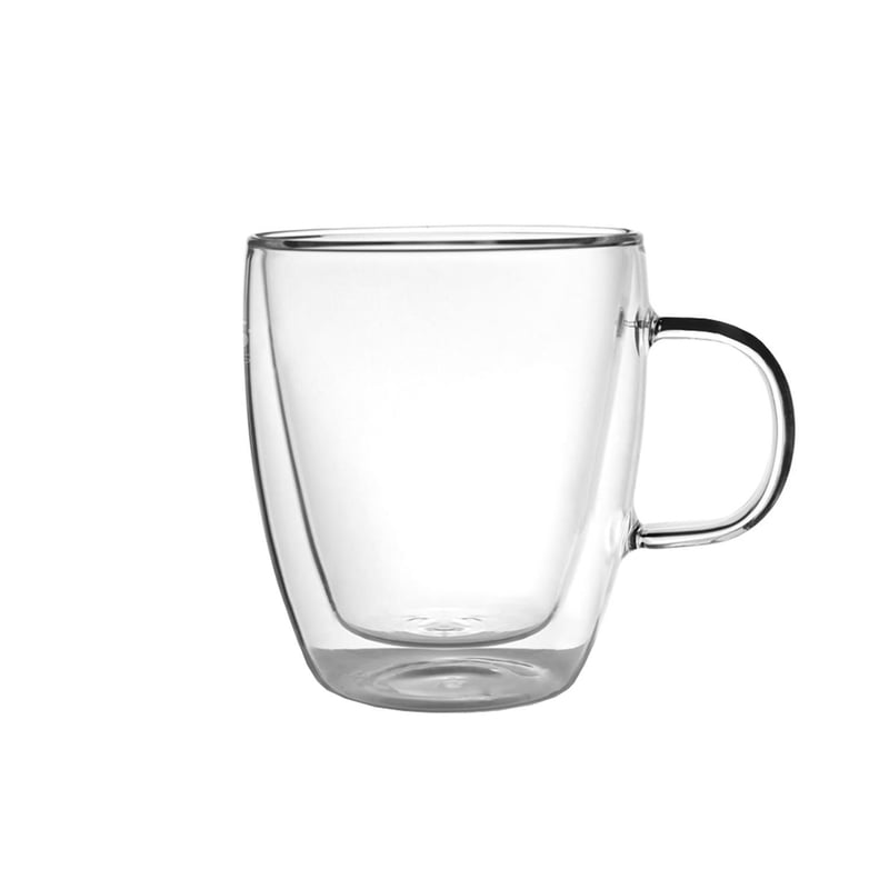 Taza térmica de vidrio de borosilicilato de doble pared de 350 ml
