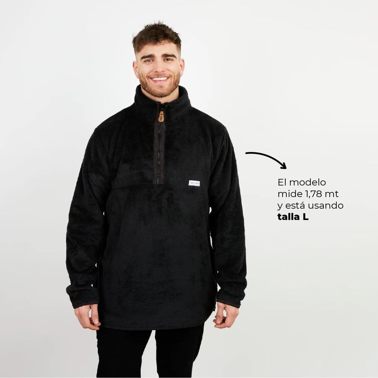 FORRO POLAR INDUSTRY AZUL Y NEGRO L