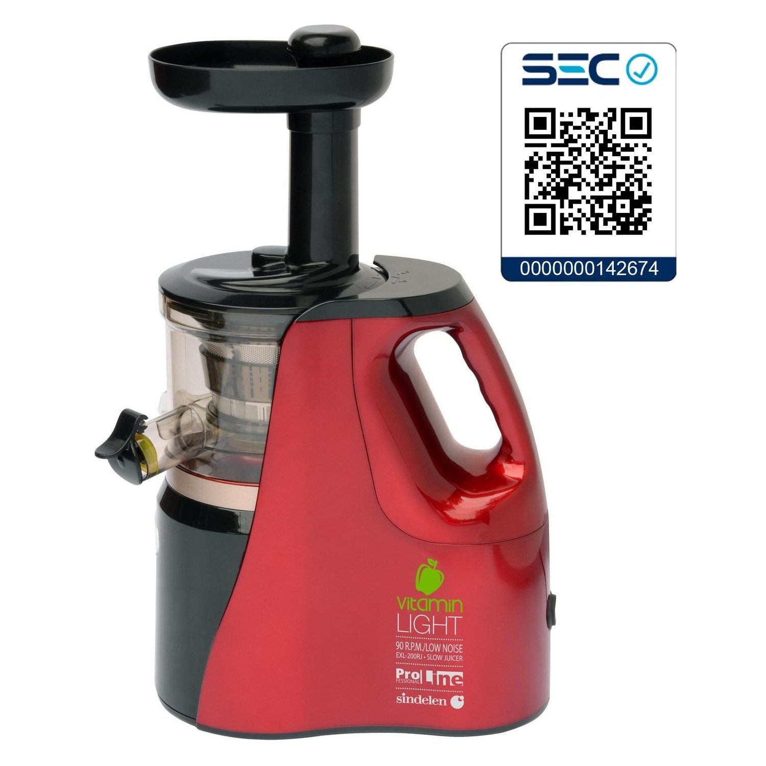 Extractor de jugo oster prensado frio rojo shop