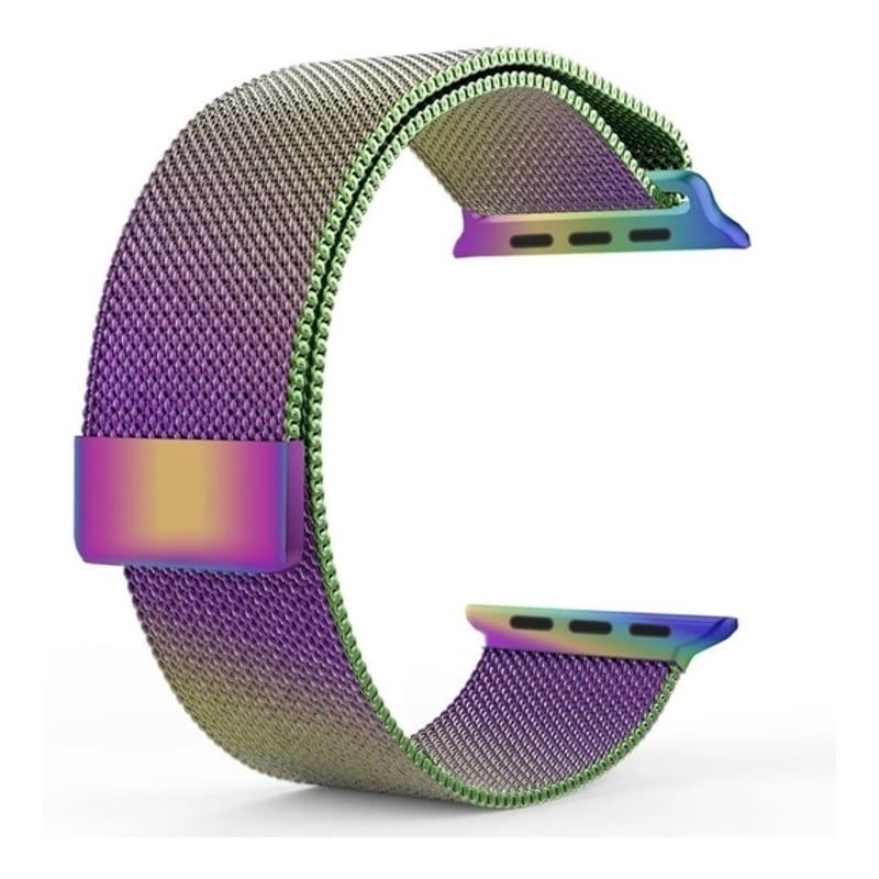 GENERICO Correa Metalica Morada tornasol para Apple Watch de 42 44 45 mm falabella