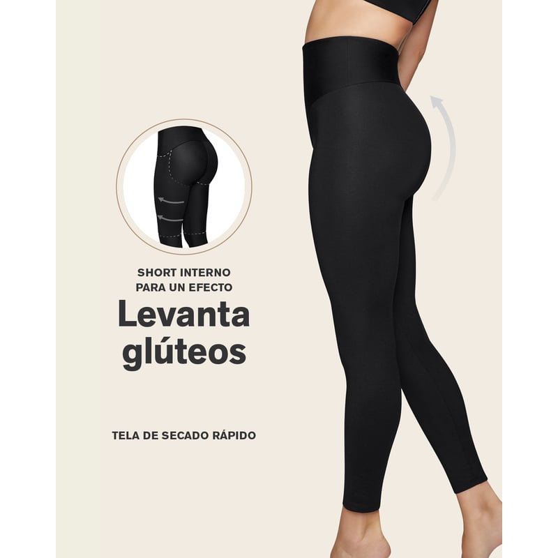 LEONISA Ropa Exterior 012910 Legging Negro falabella