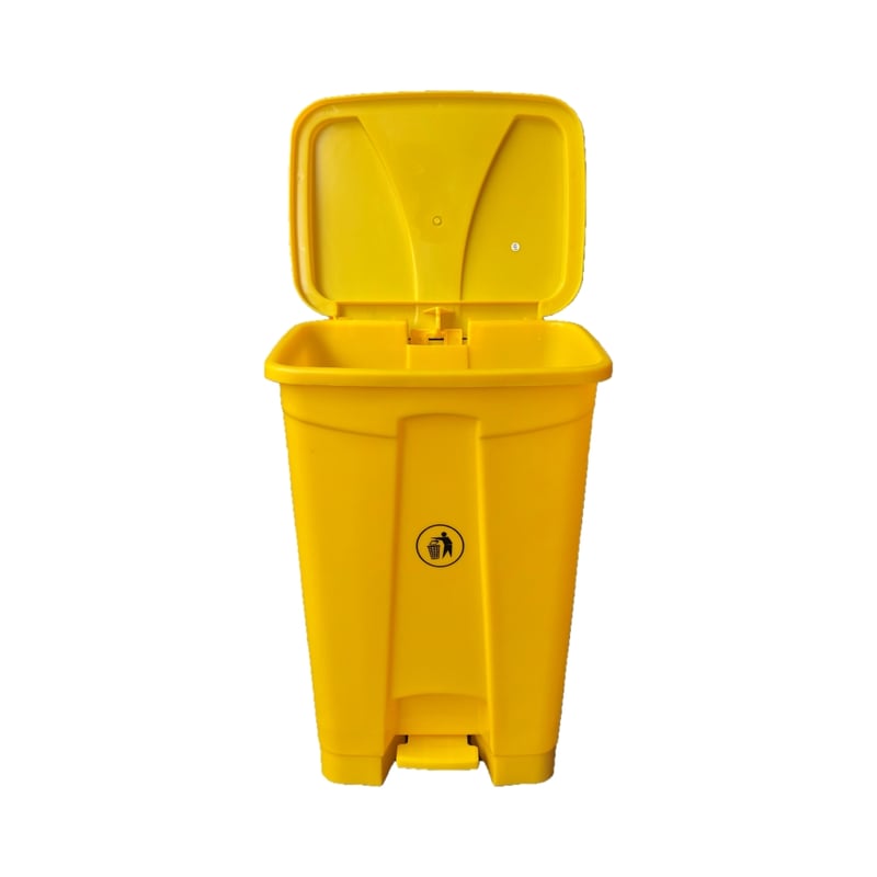 GENERICO Contenedor de Basura PVC Con Tapa Y Pedal 50 Litros Amarillo ...