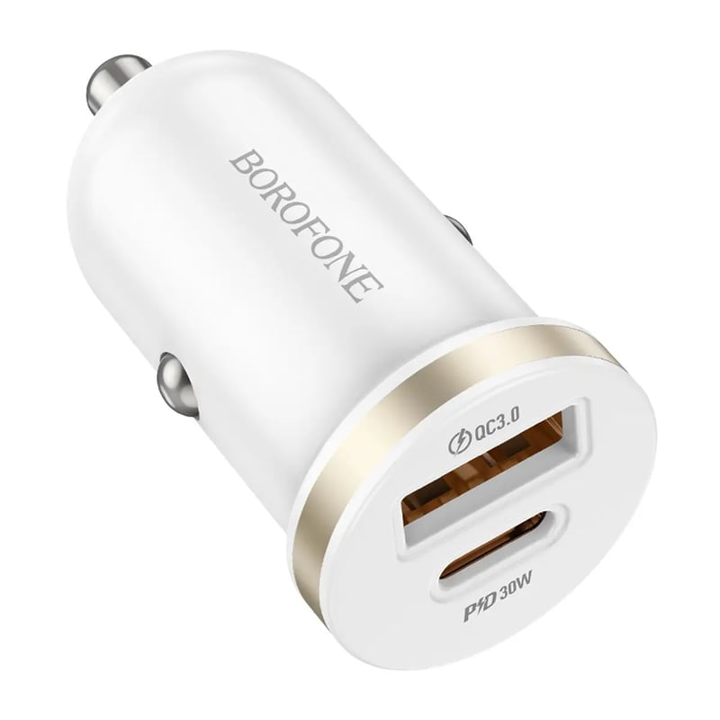 Grundig Caricatore da auto USB-C e USB-A 12V-24V bianco