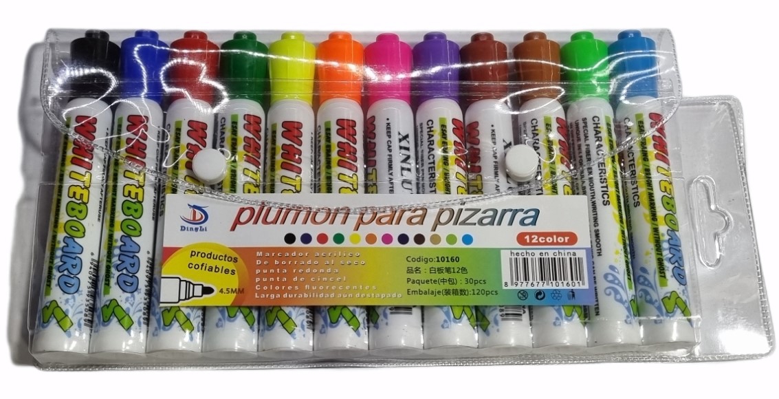 GENERICO Set Plumon De Pizarra Colores 12 Unidades | falabella.com