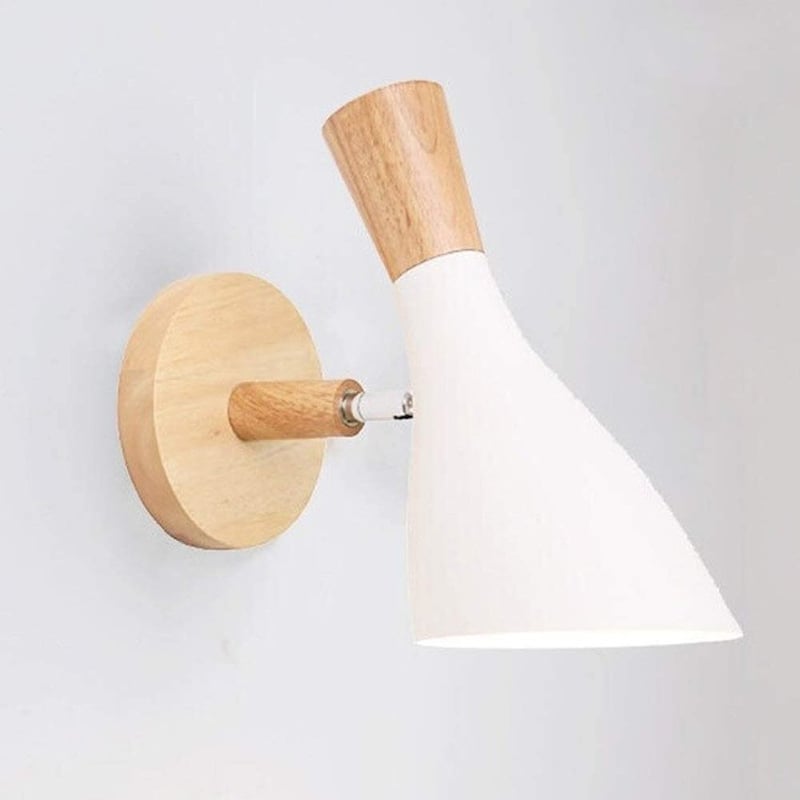 Lámpara De Pared Retro De Madera Y Hierro - Estilo Industrial, Casquillo E27, Para Interior, 36x15 Cm