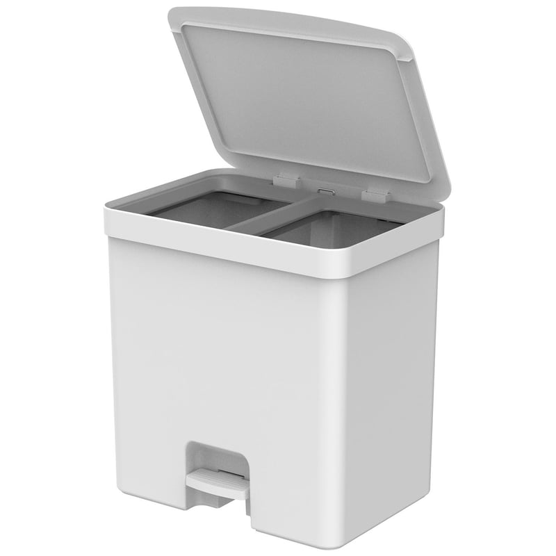 Basurero de Reciclaje Doble Compartimiento Trium 20 L Blanco OU Sodimac Chile