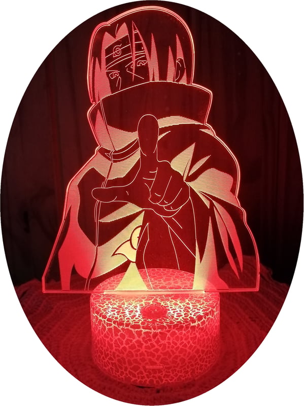 GENERICO Itachi Uchiha Lampara ilusión 3D 7 Colores Led Anime ...