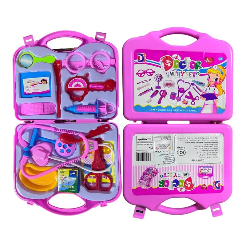 GENERICO Kit Maleta Doctor Plana Medico Juguete Ninos 14 Pcs Rosado falabella