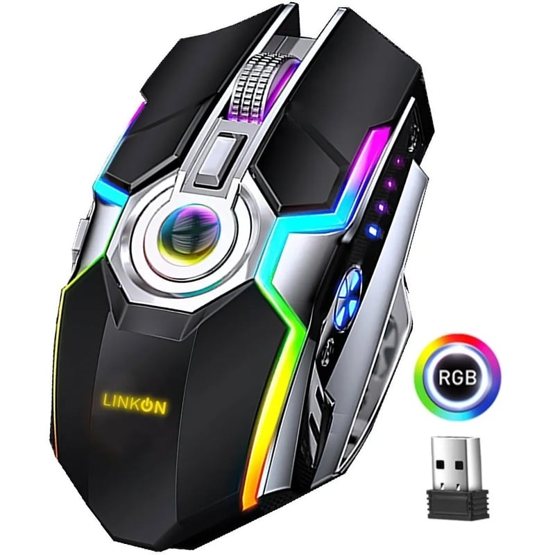 MALIK Mouse Gamer Inalambrico Recargable Usb Windows Optico Rgb ...