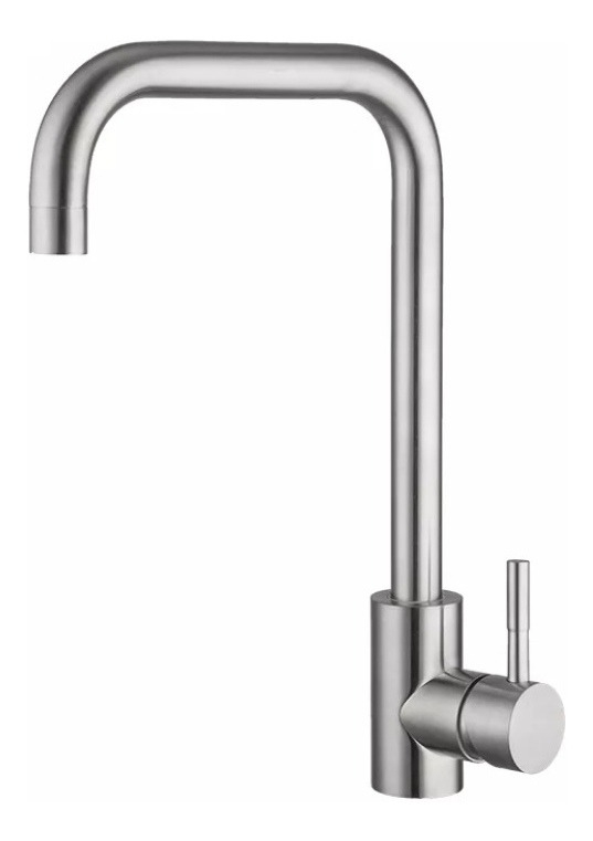 Llave Monomando Lavaplatos Curva Gris