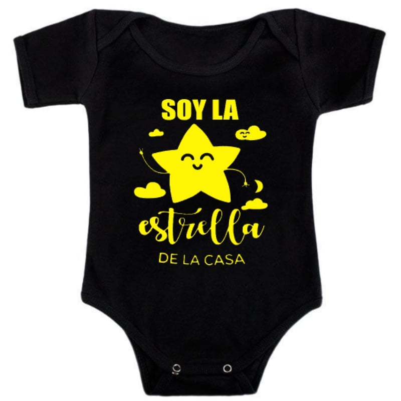 GENERICO - Body Bebé Soy La Estrella De La Casa Baby 100 Algodón