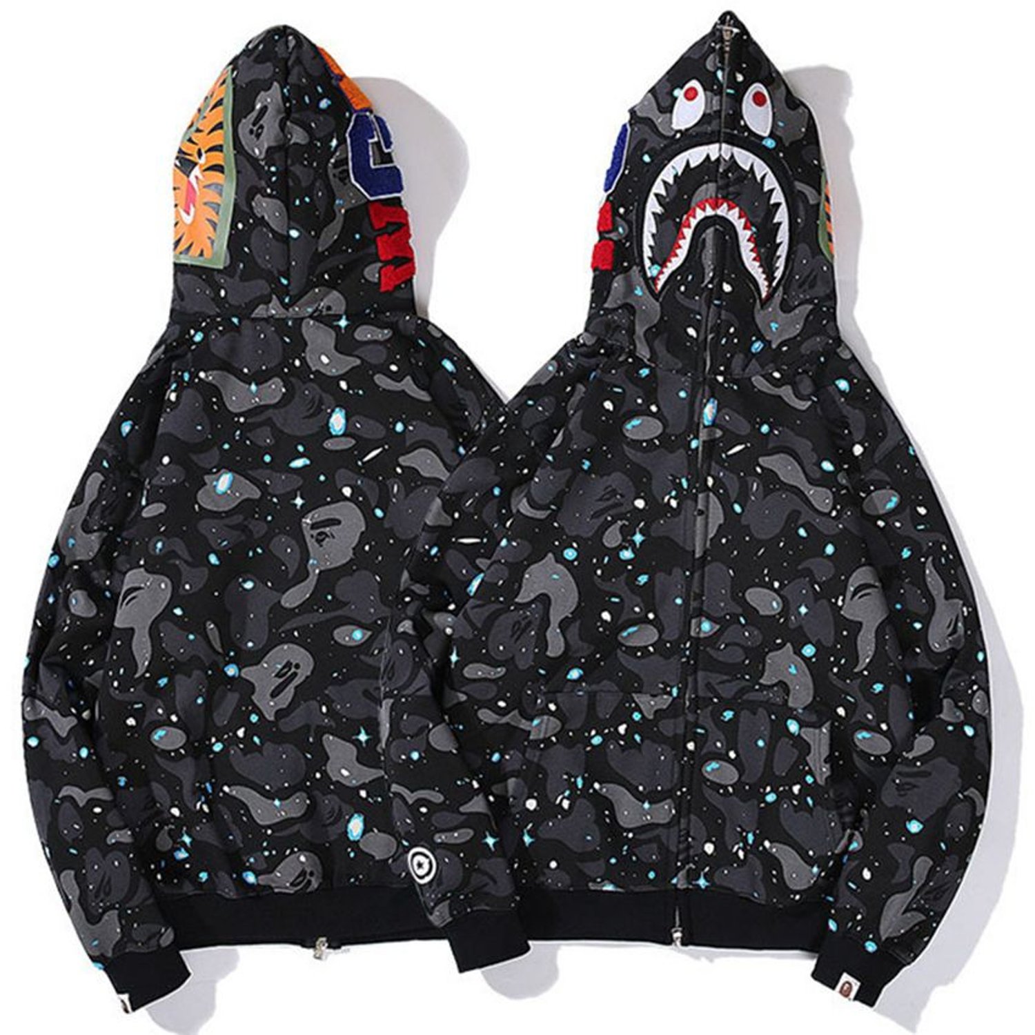BLWOENS Poleron con capucha suelta cabeza de tiburon camuflada falabella