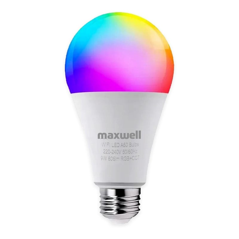 MAXWELL Ampolleta Inteligente Led Maxwell E27 Wifi App Rgb 9w X1 ...