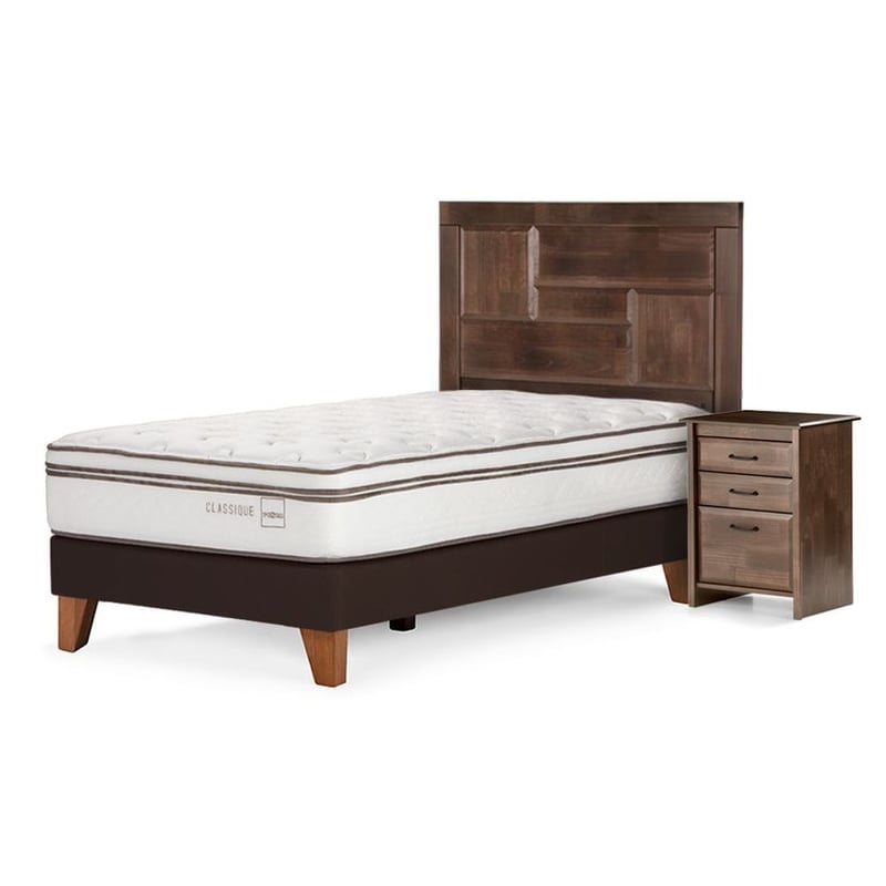 ROSEN - Cama Europea Classique+ 1,5 Plazas Con Muebles Dolce