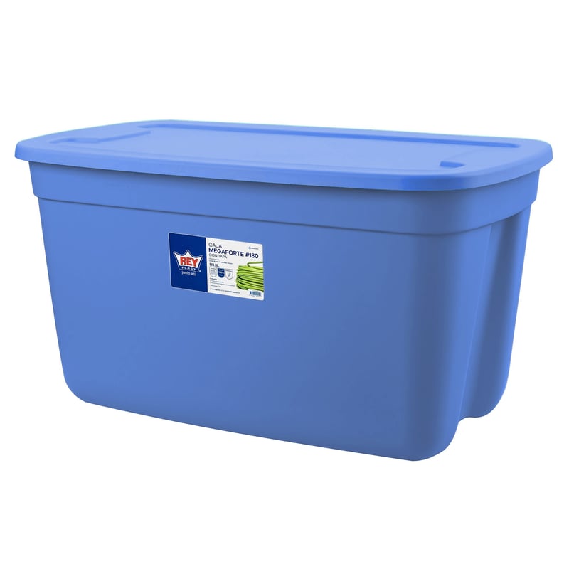 REYPLAST Caja Organizadora Almacenamiento Megaforte 120 Lts Azul ...