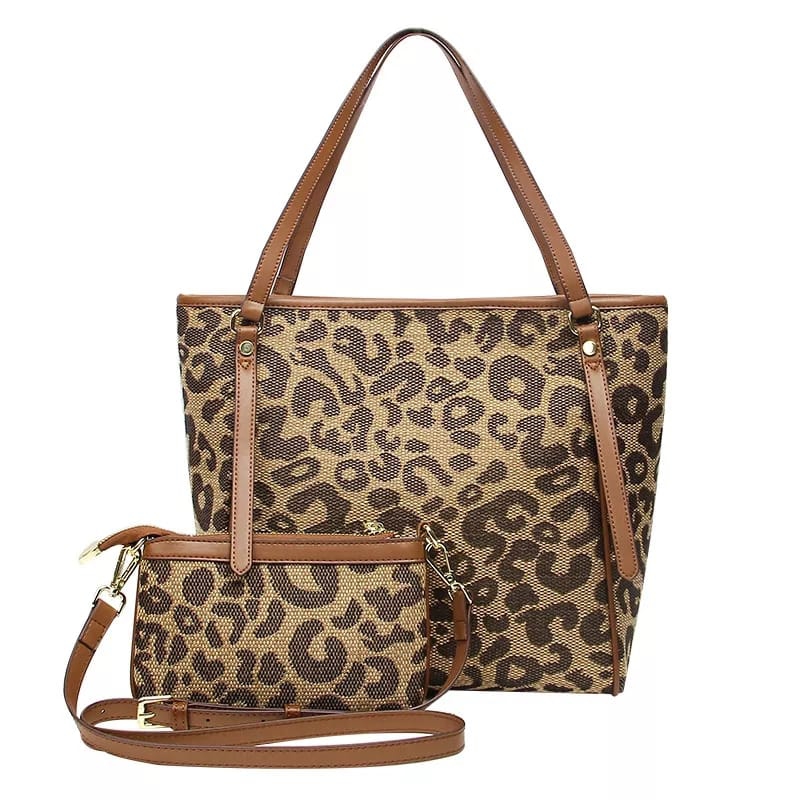 Bolso Cartera de Dama Animal Print con Cosmetiquero Elegante