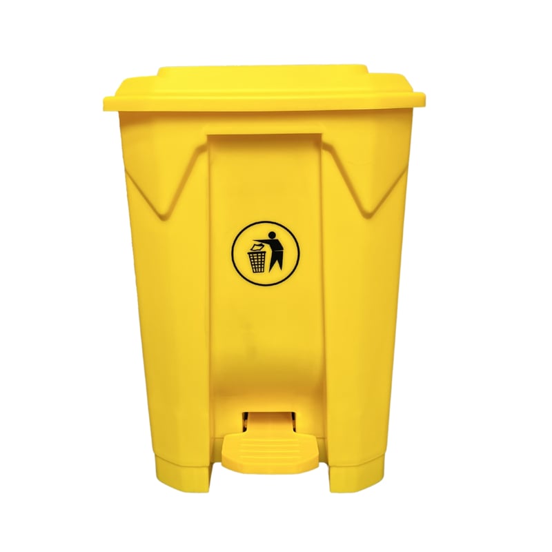 GENERICO Contenedor de Basura PVC Con Tapa Y Pedal 60 Litros Amarillo ...
