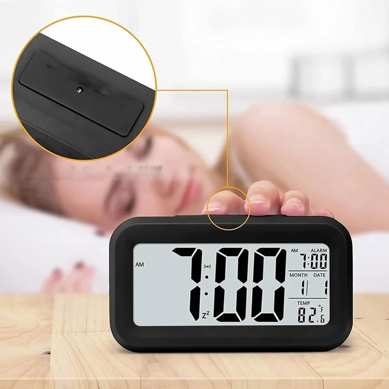 Reloj Despertador Pantalla Led Fecha Temperatura Alarma negro Sodimac Chile