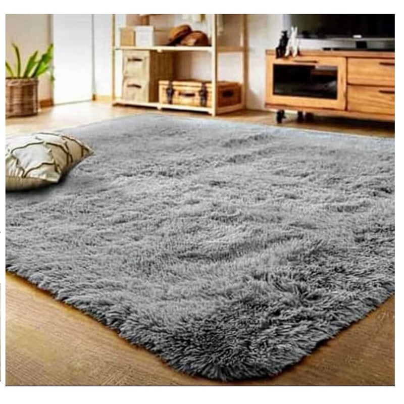 GENERICO - Alfombra peluda tipo Shaggy 240cm x 200cm Gris