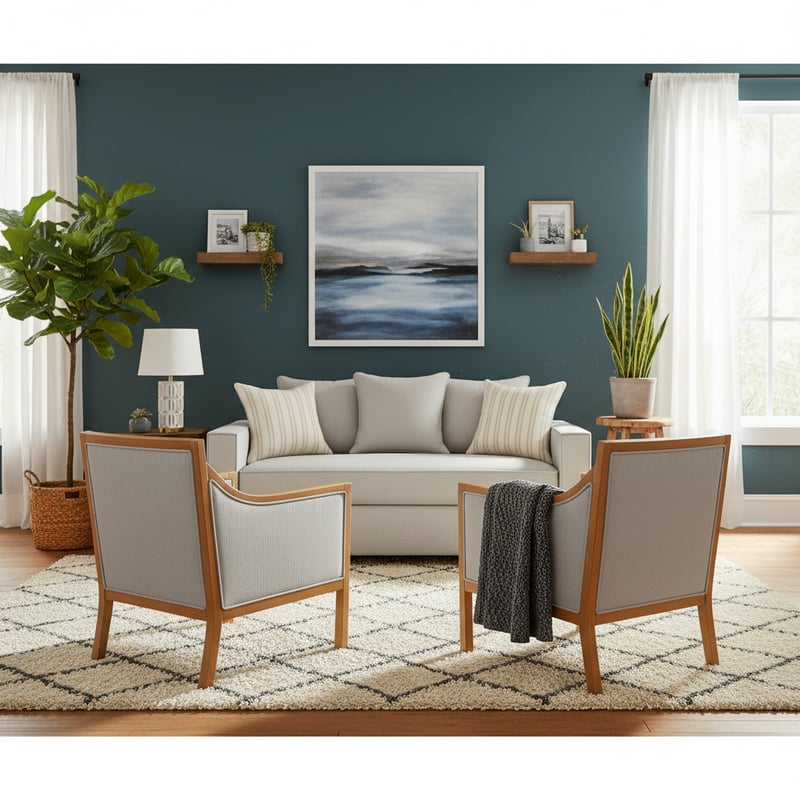 SITIAL HOME Juego de Living Romeo 311 Sofá y Sitiales Color Gris Claro