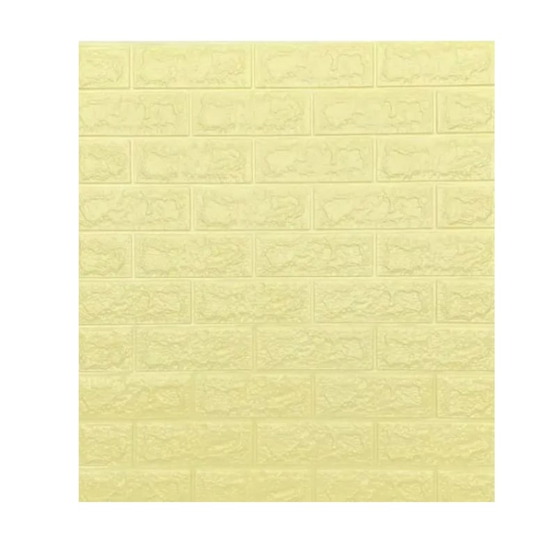 GENERICO - PACK DE 5 Laminas 3D Autoadhesiva 70x77 Pared Ladrillo Amarillo