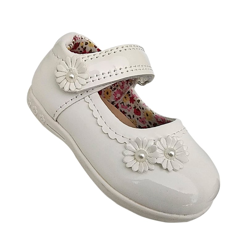 Zapatos de charol blanco niña shop