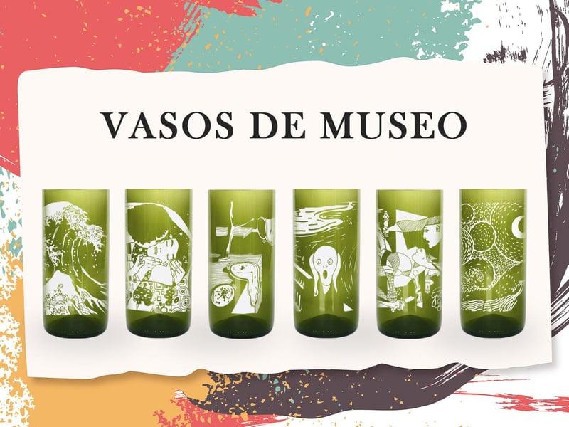 GREEN GLASS - Vasos De Museo 6 Pack 500ml