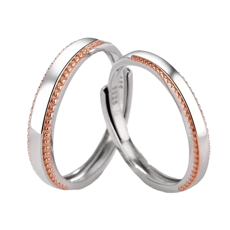 GENERICO Anillos parejas ajustables amor ilusiones plata 925 falabella