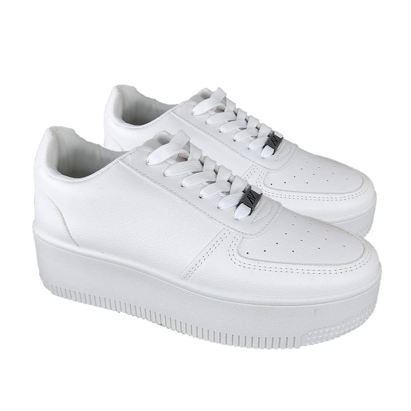 GENERICO Zapatillas Mujer Urbanas Con Plataforma Blancas 3136 falabella