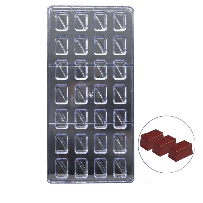 Molde De Silicona Para Chocolate Profundo - 28x18 Cm, Incluye 100 Bolsas Autoadhesivas Y Raspador - Aptos Microondas Y Congelador