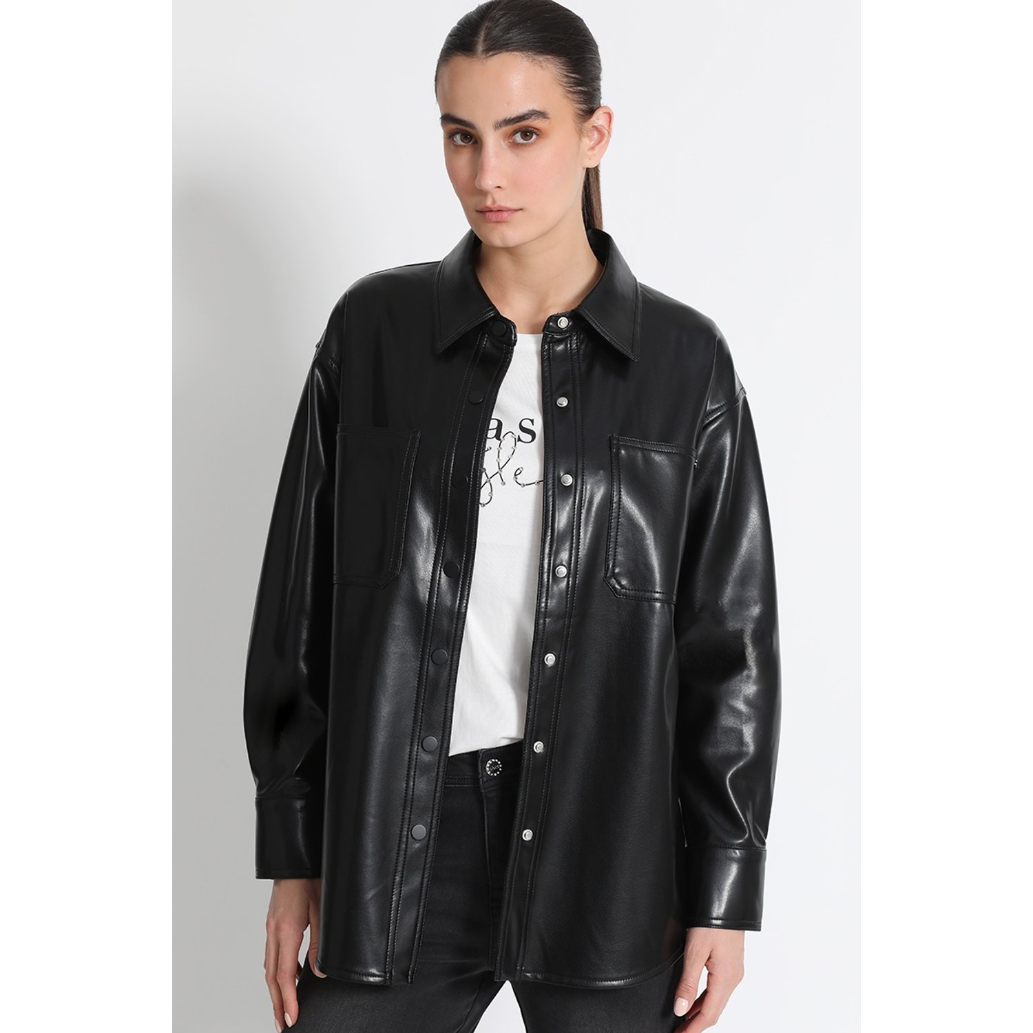 Sobrecamisa efecto piel mujer hotsell