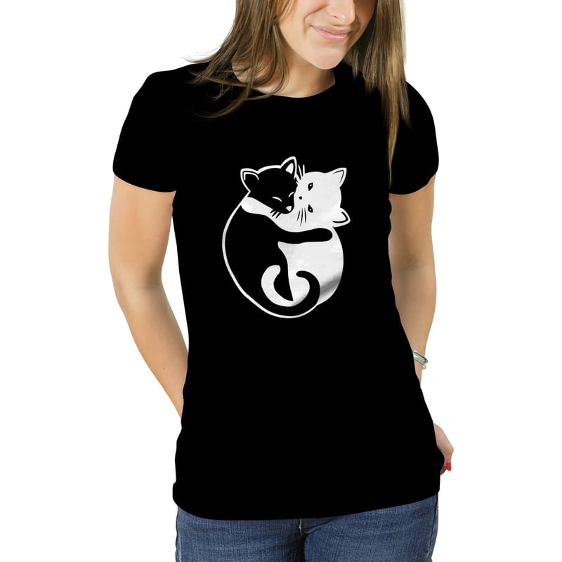 GENERICO Polera Mujer diseno gatitos abrazados gato D2 falabella