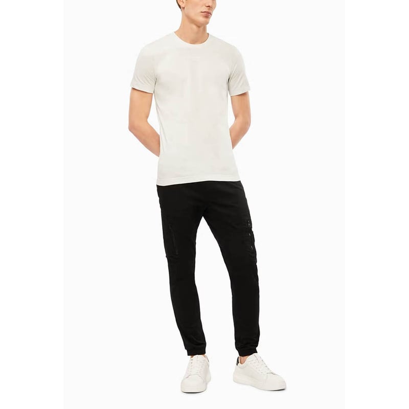 Calvin Klein Polera Stacked Slim Crema Calvin Klein