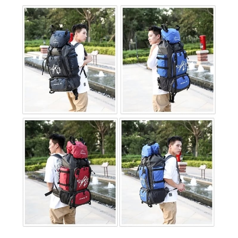 GENERICO Bolso Mochila Morral Camping Senderismo Trekking 90 Litros Azul falabella