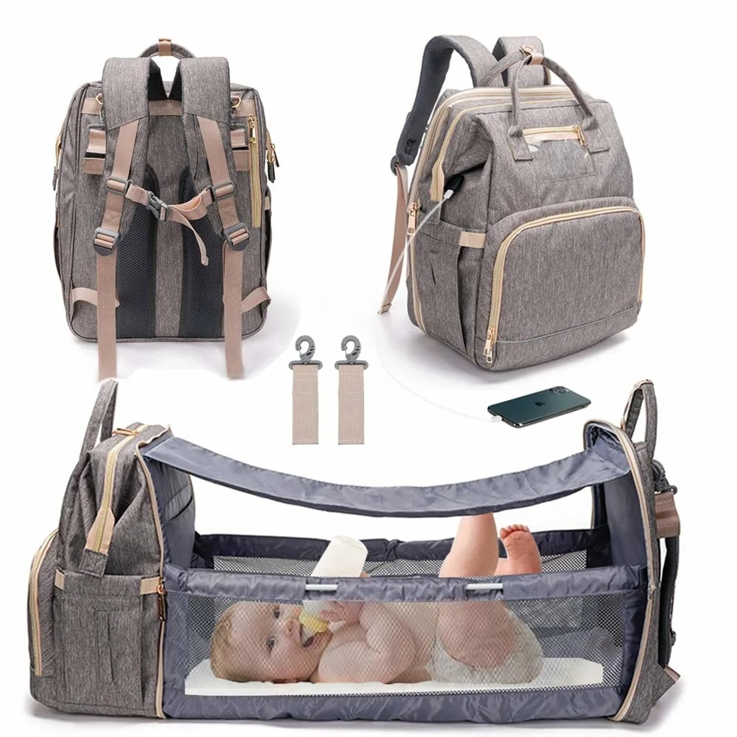 Bolso Mochila Cuna Mudador Portatil Maternal Bebes Ninos Sodimac Chile