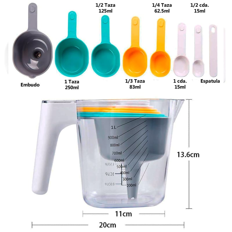 Set Cucharas Medidoras Y Jarro Graduado Cocina | Sodimac - Falabella