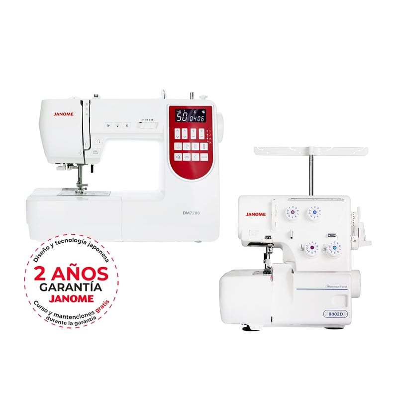JANOME Combo Janome máquina computarizada DM7200 y overlock 8002D