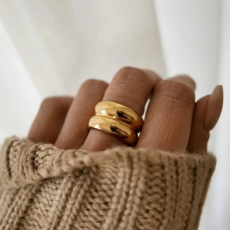 GENERICO ANILLO MUJER MODELO WEDDING BANADO EN ORO 18K falabella