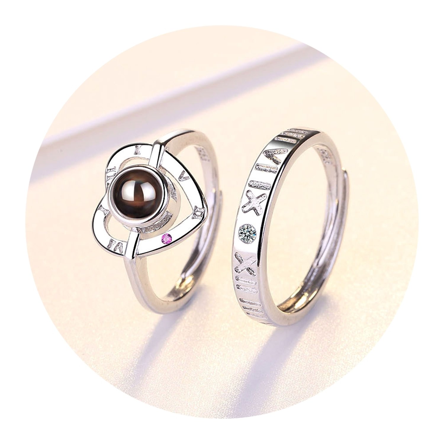 GENERICO Anillos Ajustables Pareja Compromiso Te Amo 100 Idiomas falabella