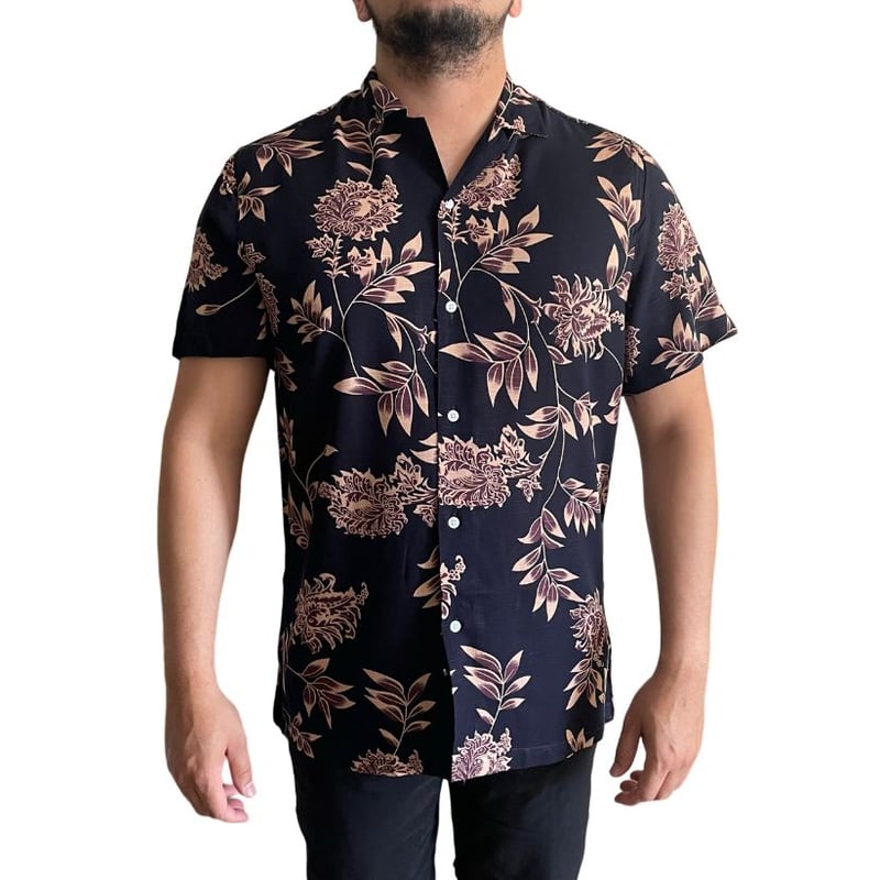 GENERICO Camisa Guayabera Hombre Floreada Verano Secado Rapido falabella