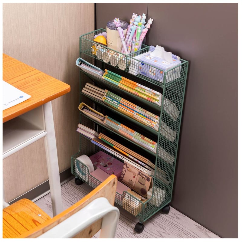 QQXX Escritorio Moderno En Forma De L Con Estante De Almacenamiento, Escritorio De Esquina De Madera, Escritorio De Computadora Con Estantes, Mesa De Escritorio De Estudio Con Gabinete Y Estantería