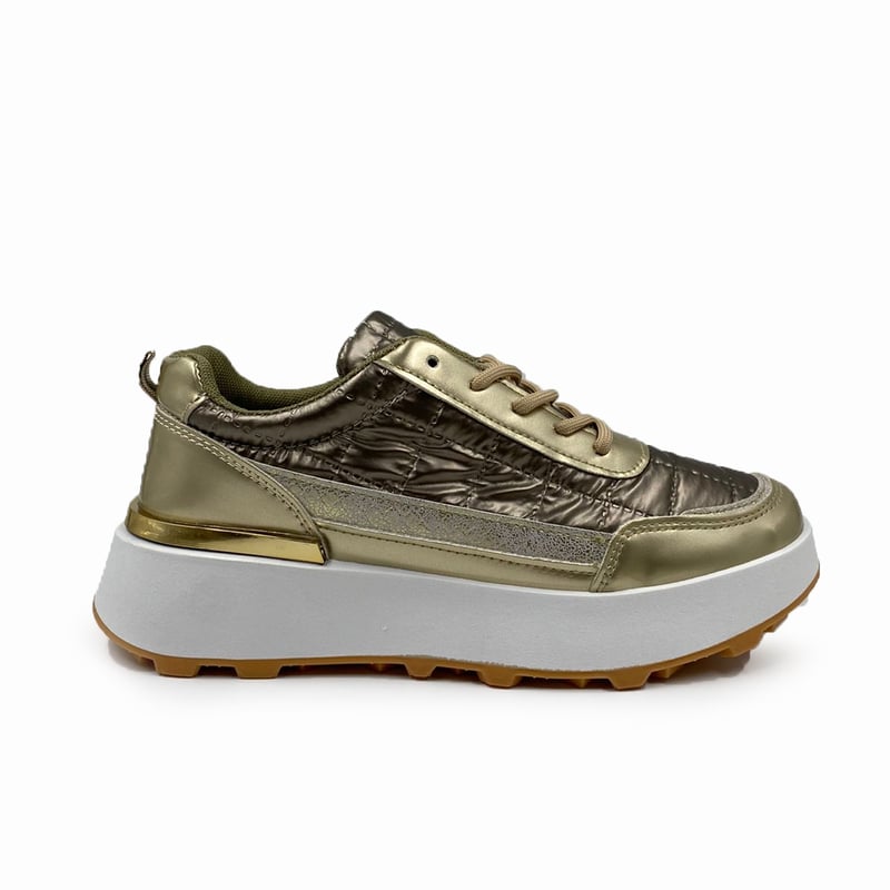 GENERICO Zapatilla Dorada Plataforma Mujer falabella