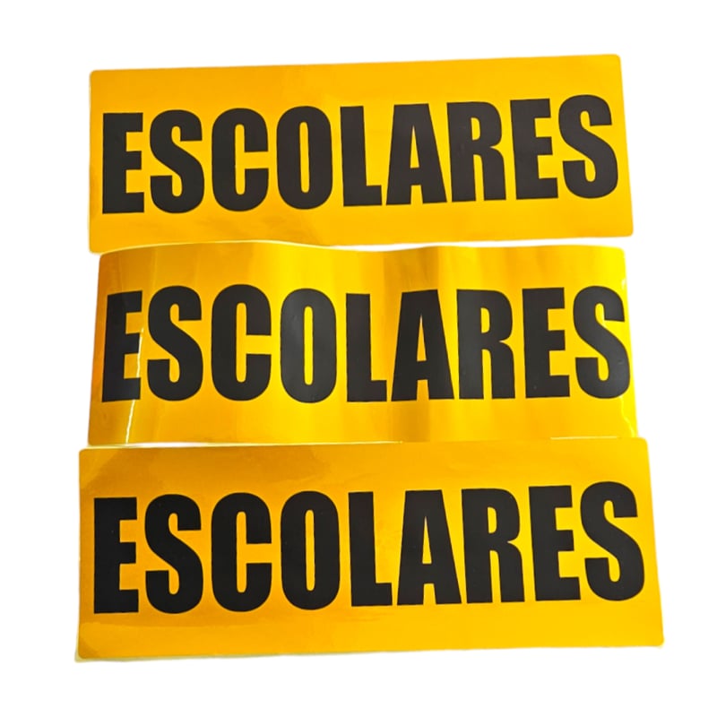 GENERICO Letreros Reflectantes Sticker Transporte Escolares SET ...
