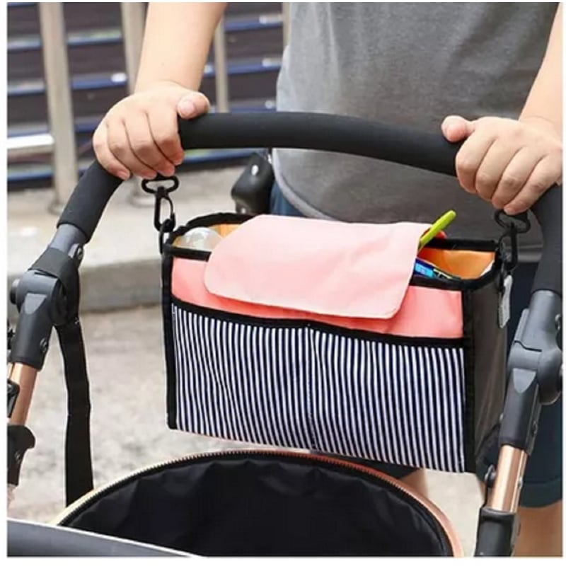 Organizador Colgante Para Cuna De Bebé - 2 Bolsillos De Algodón, Para Pañales, Juguetes Y Ropa, Fácil De Instalar